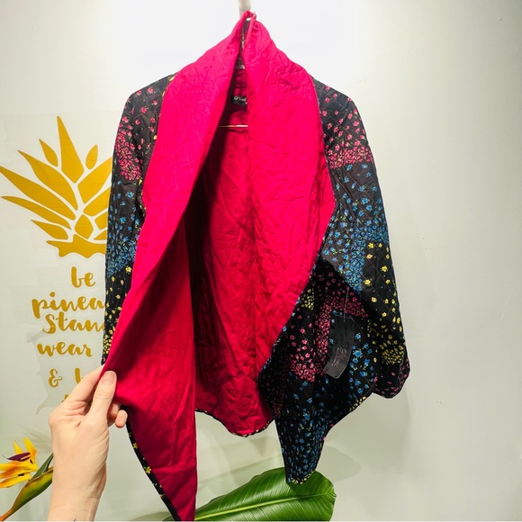 PHOOL Cotton Quilted Jacket Cascade Collar Floral Plus Size NWT - Picture 4 of 13